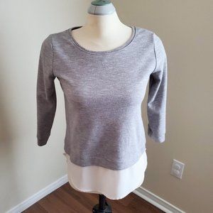 Dynamite Grey Faux Shirt Sweater Combo Size Small